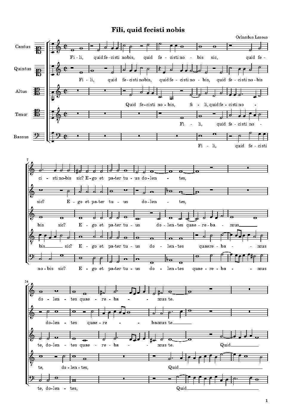 Fili, quid fecisti nobis