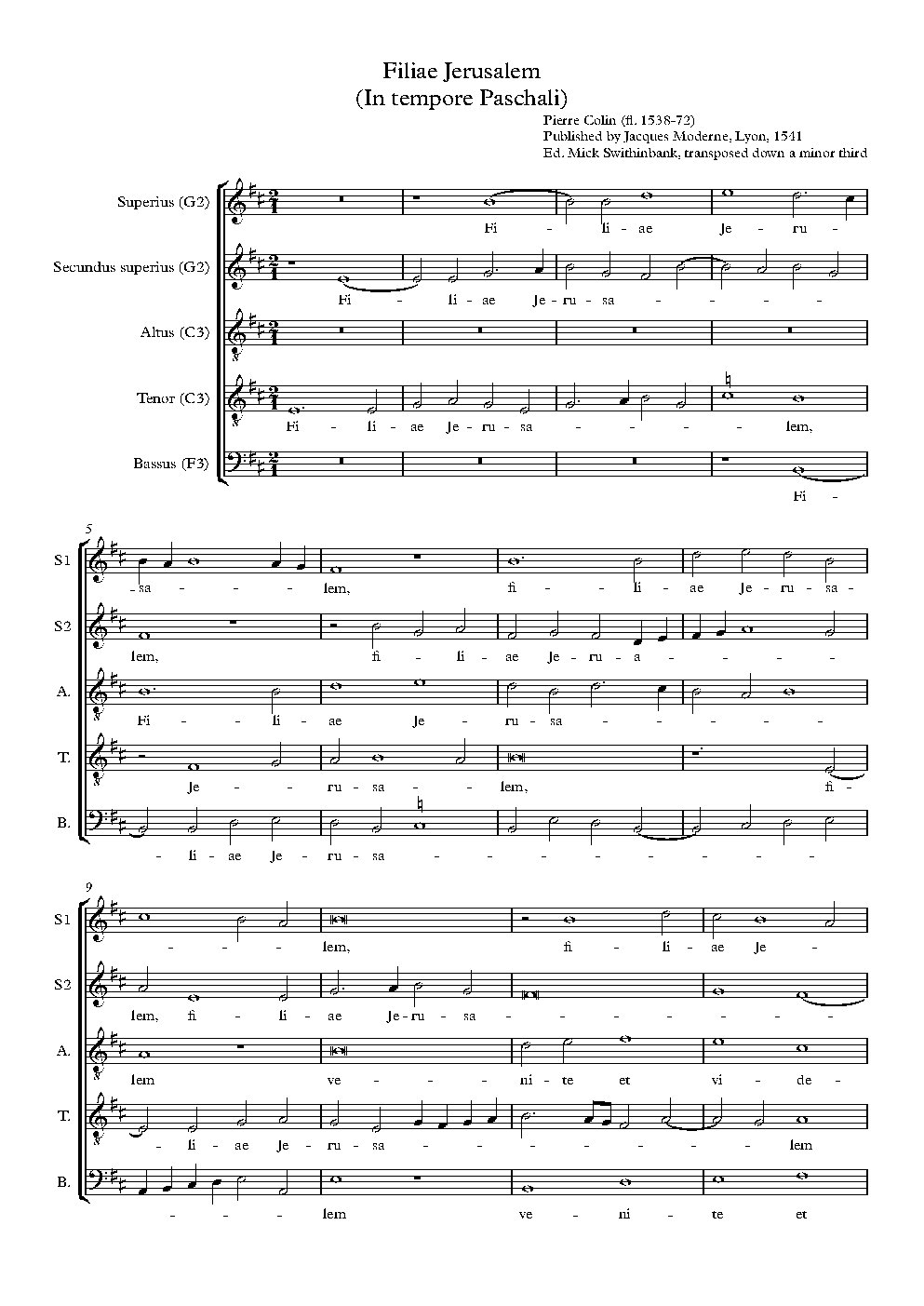 Filiae Jerusalem - Choir Script PDF Thumbnail