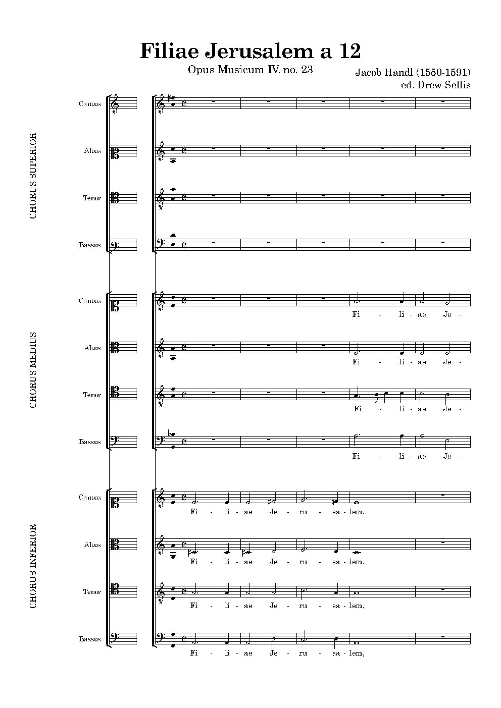 Filiae Jerusalem a 12 - Choir Script PDF Thumbnail