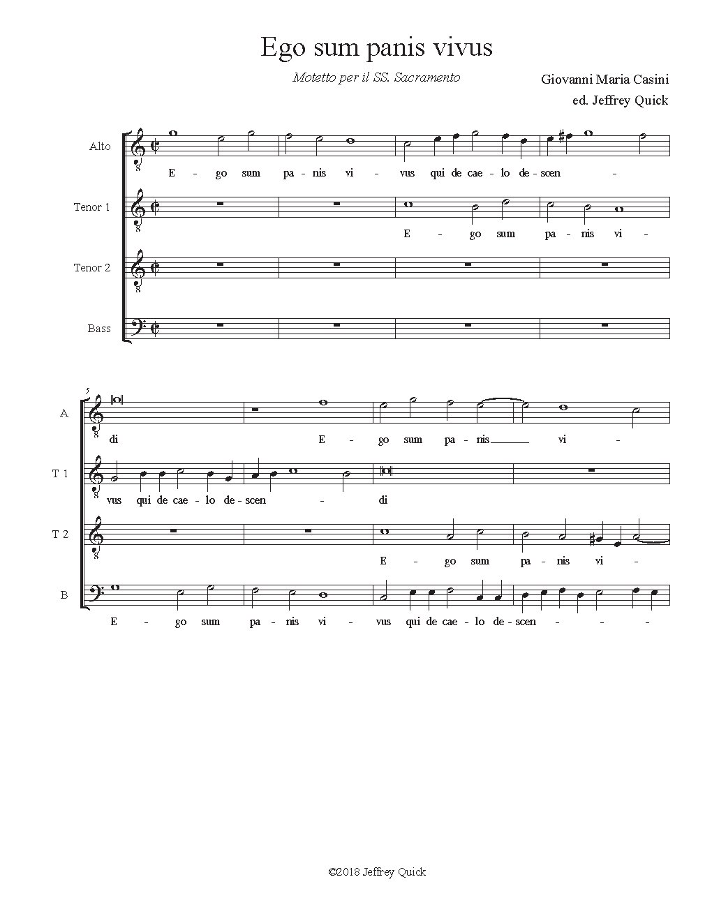 Ego sum panis vivus - Choir Script PDF Thumbnail
