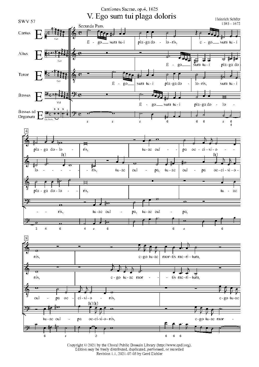 Ego sum tui plaga doloris, SWV 57