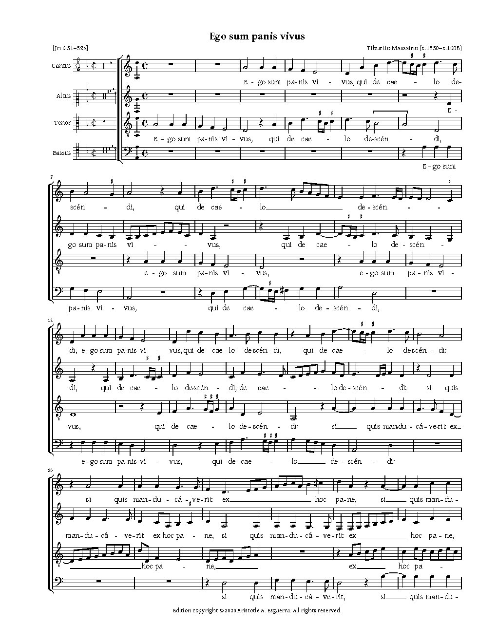 Ego sum panis vivus 4vv (not to be confused with {{NoCo|Ego sum panis vitae a 8