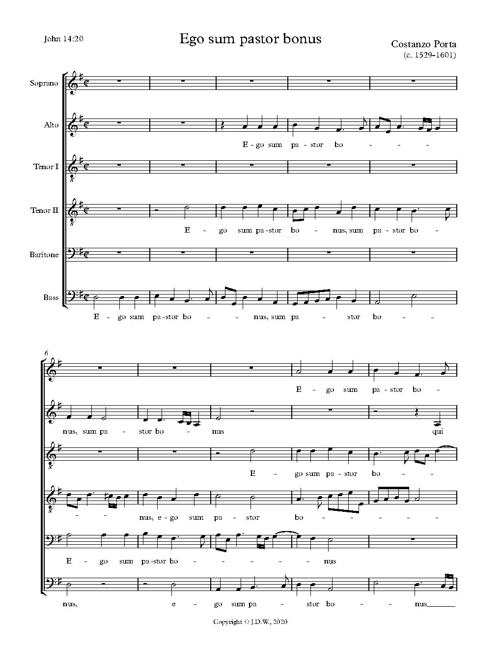 Ego sum pastor bonus - Choir Script PDF Thumbnail