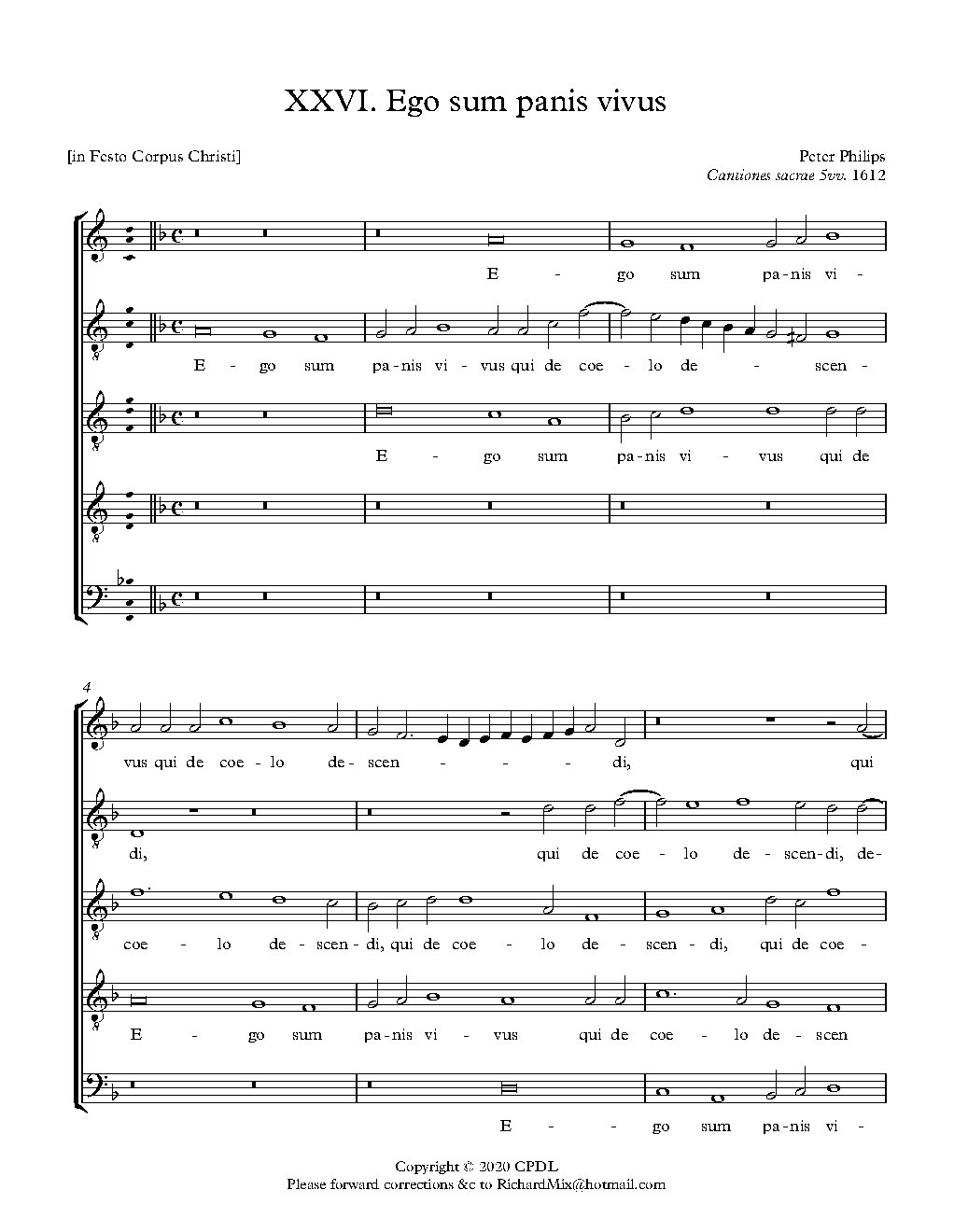 Ego sum panis vivus 2nda pars Et panis quem ego dado