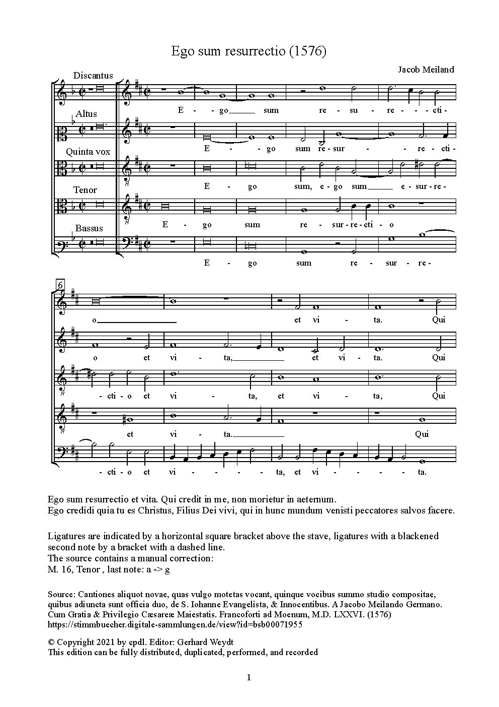 Ego sum resurrectio I ({{NoCo|Ego sum resurrectio II - Choir Script PDF Thumbnail