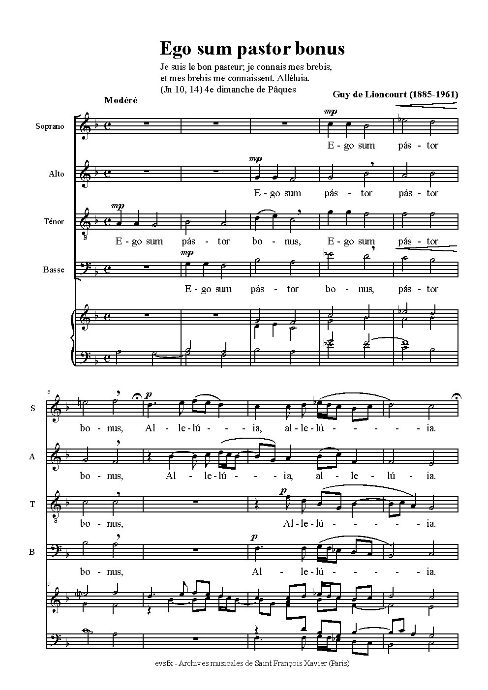 Ego sum pastor bonus - Choir Script PDF Thumbnail