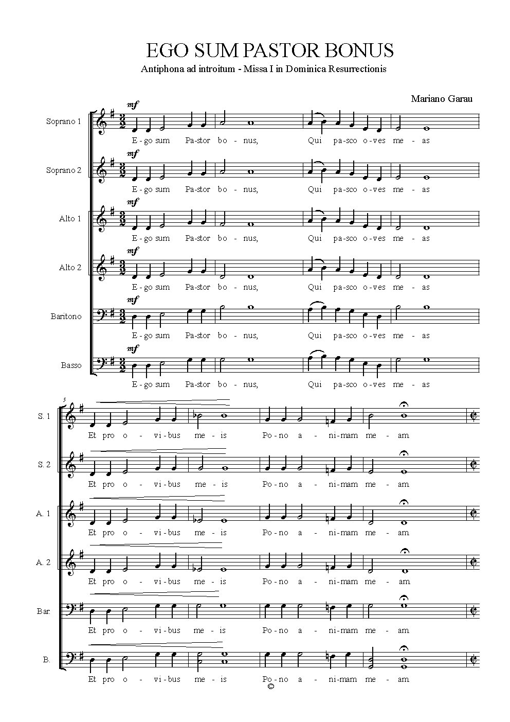 Ego sum pastor bonus II - Choir Script PDF Thumbnail
