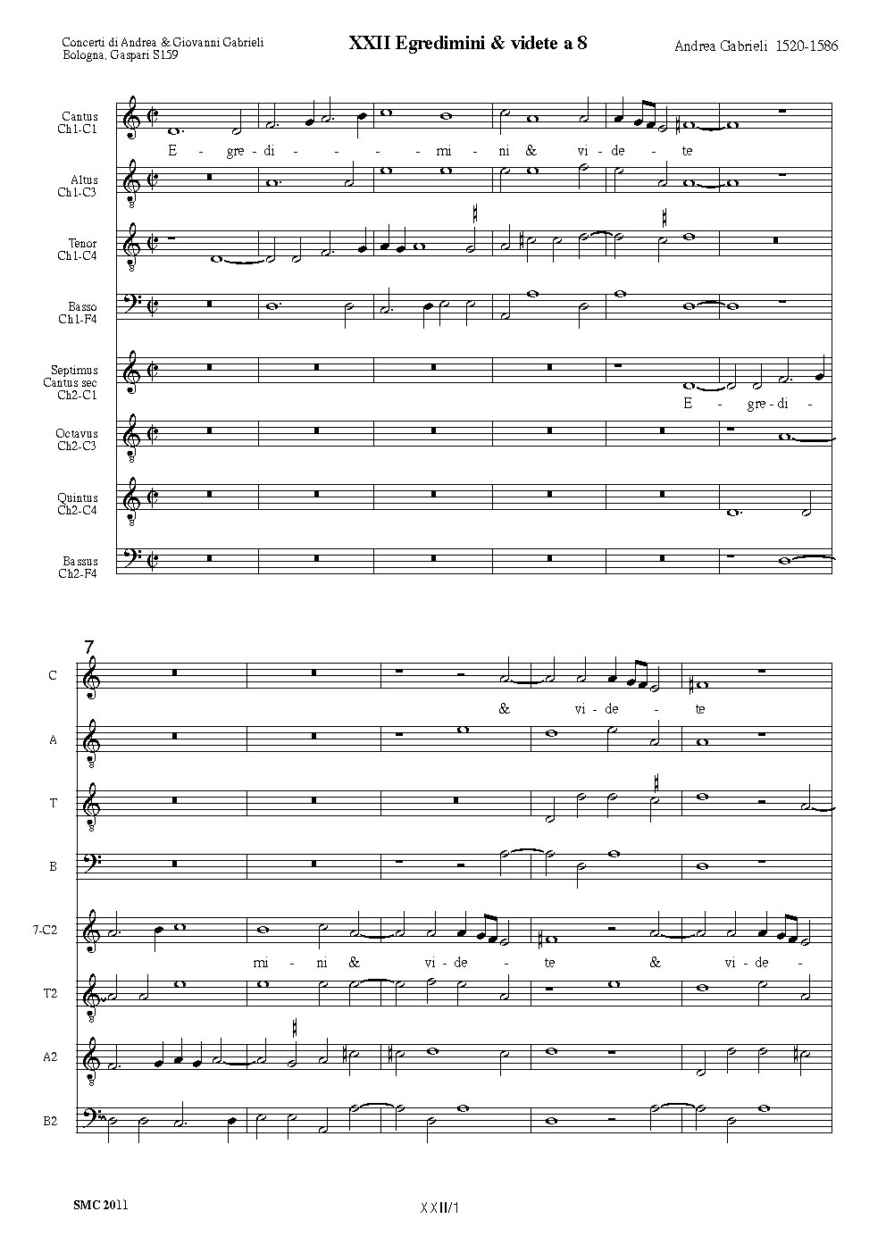 Egredimini et videte a 8 - Choir Script PDF Thumbnail