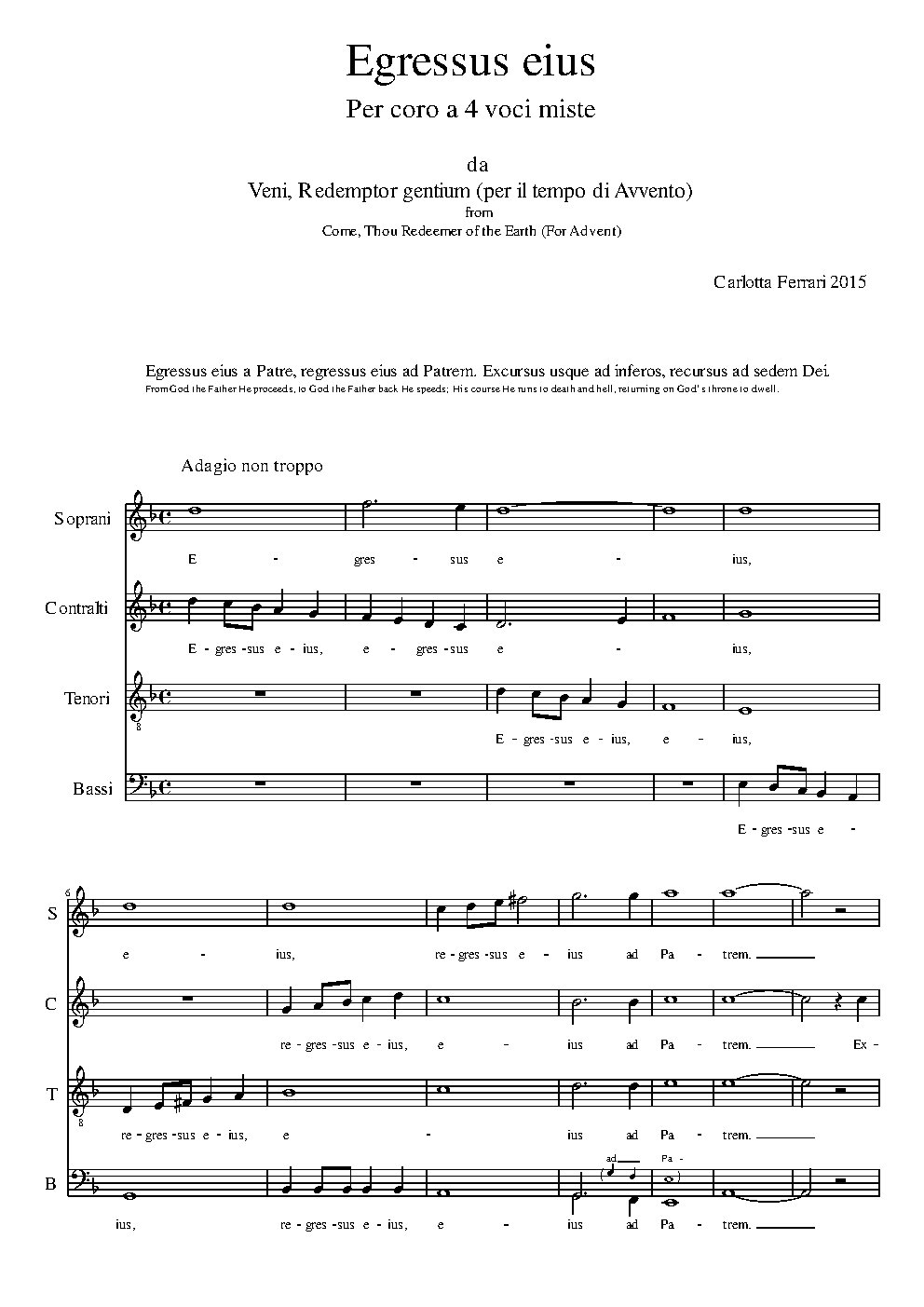 Egressus eius - Choir Script PDF Thumbnail