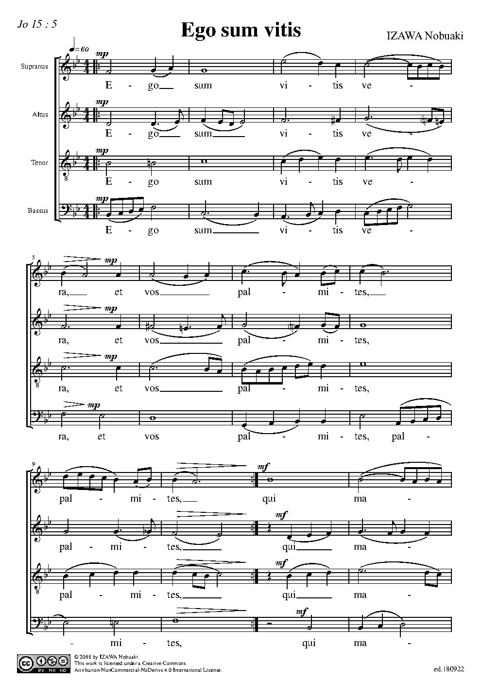 Ego sum vitis - Choir Script PDF Thumbnail