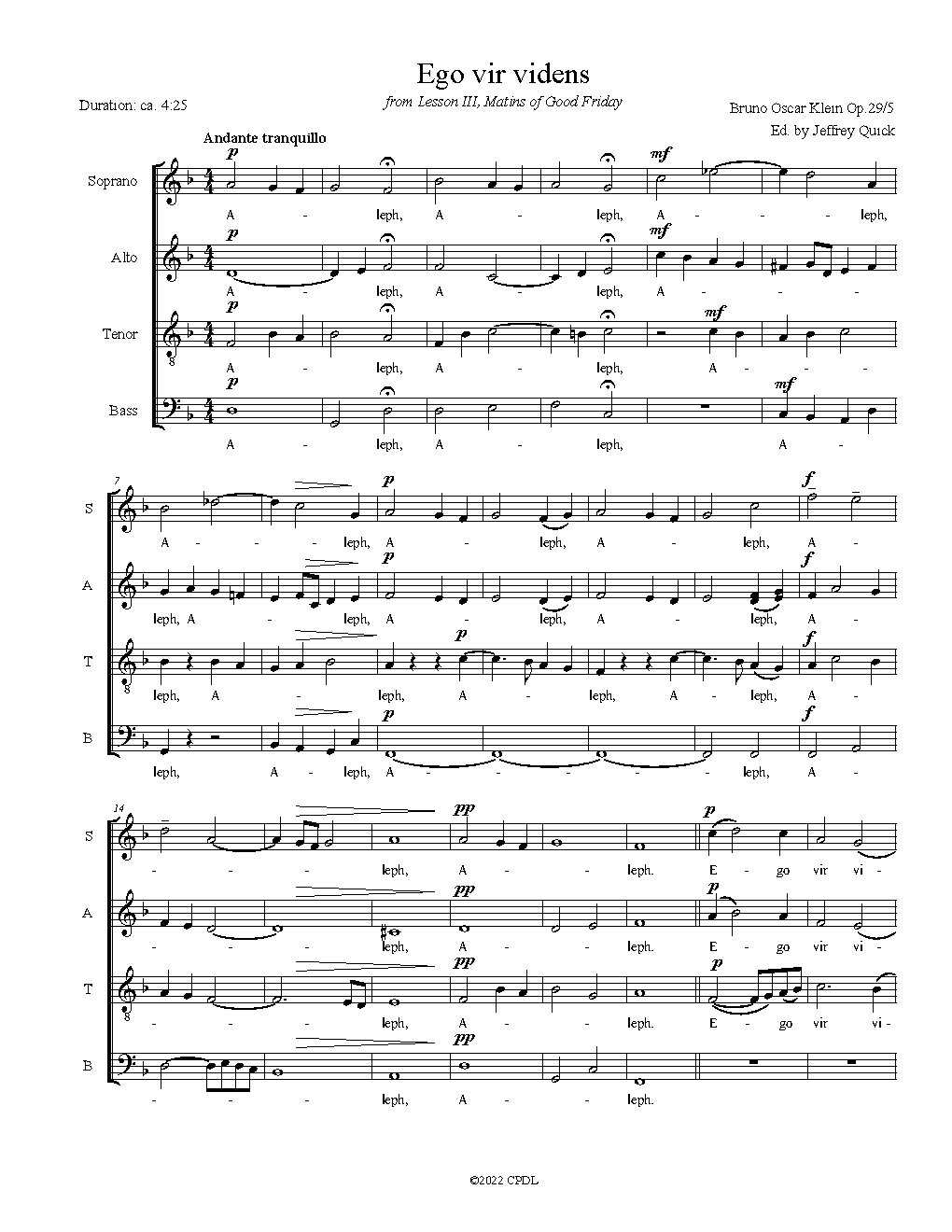 Ego vir videns, Op. 29/5