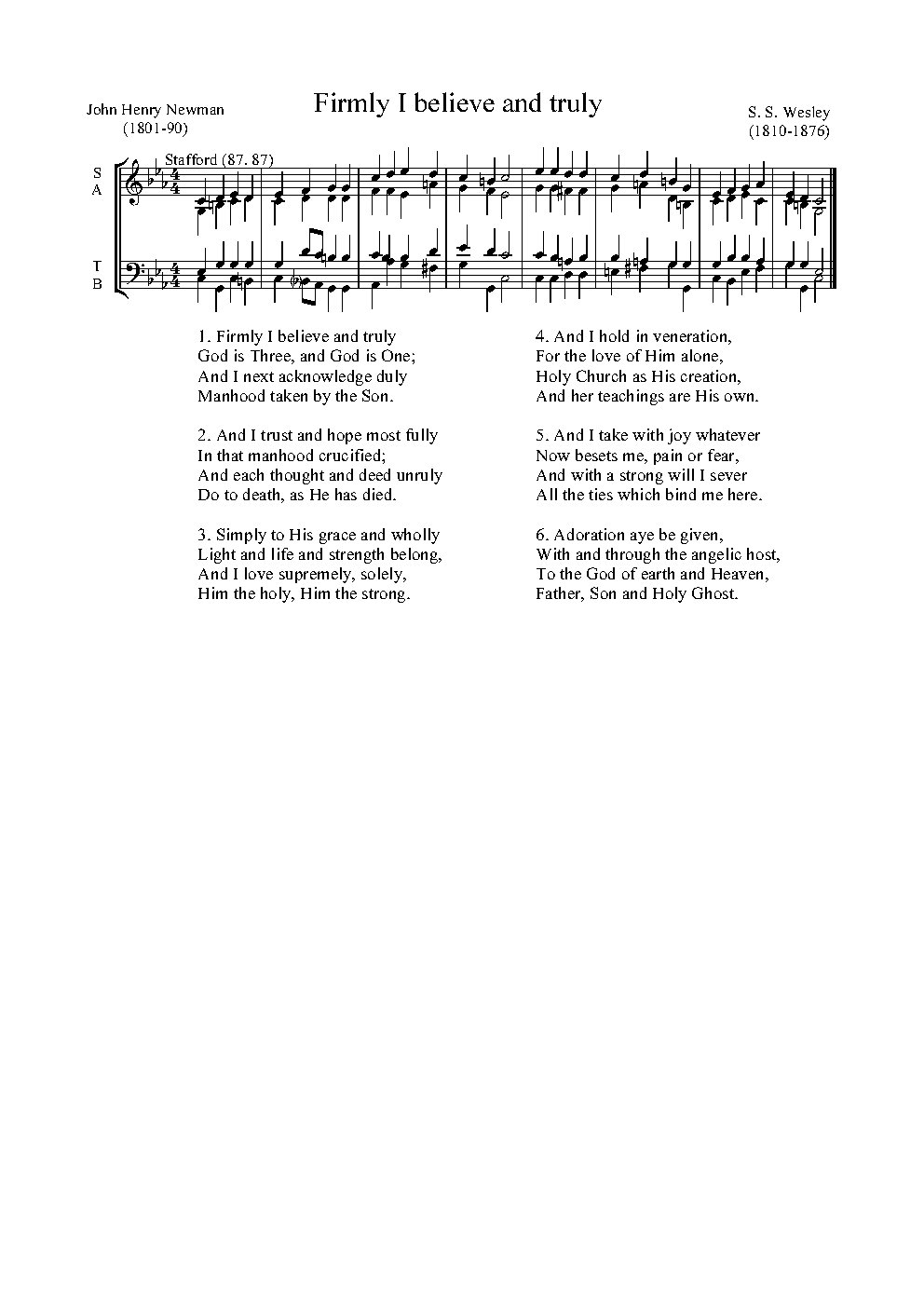 Firmly I believe and truly - Choir Script PDF Thumbnail