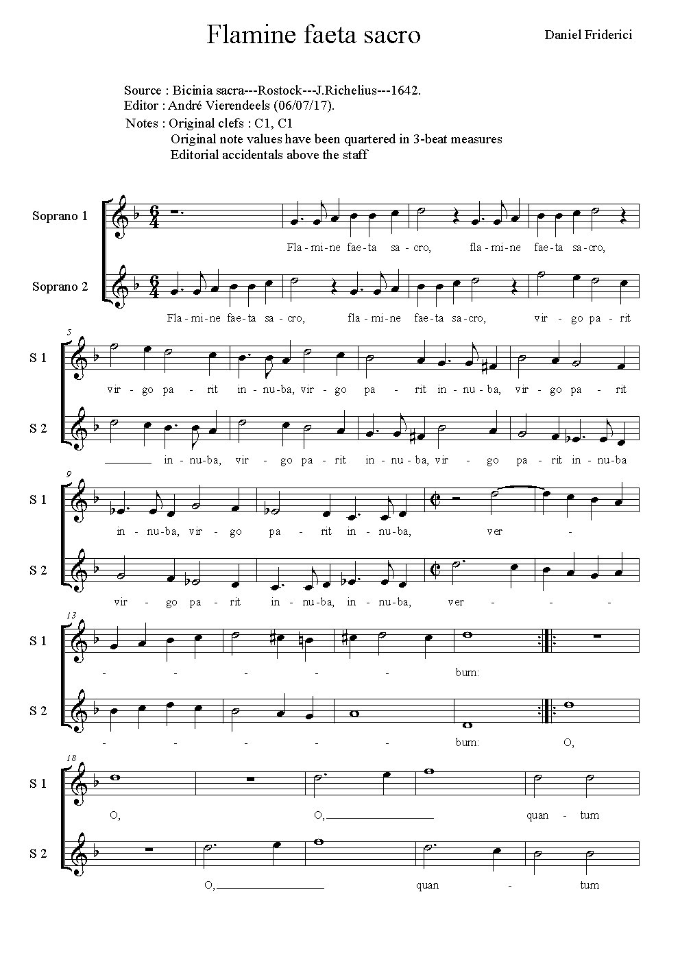 Flamine faeta sacro - Choir Script PDF Thumbnail