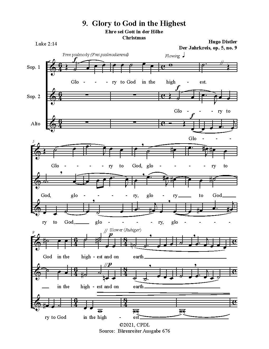 Ehre sei Gott in der Höhe - Choir Script PDF Thumbnail