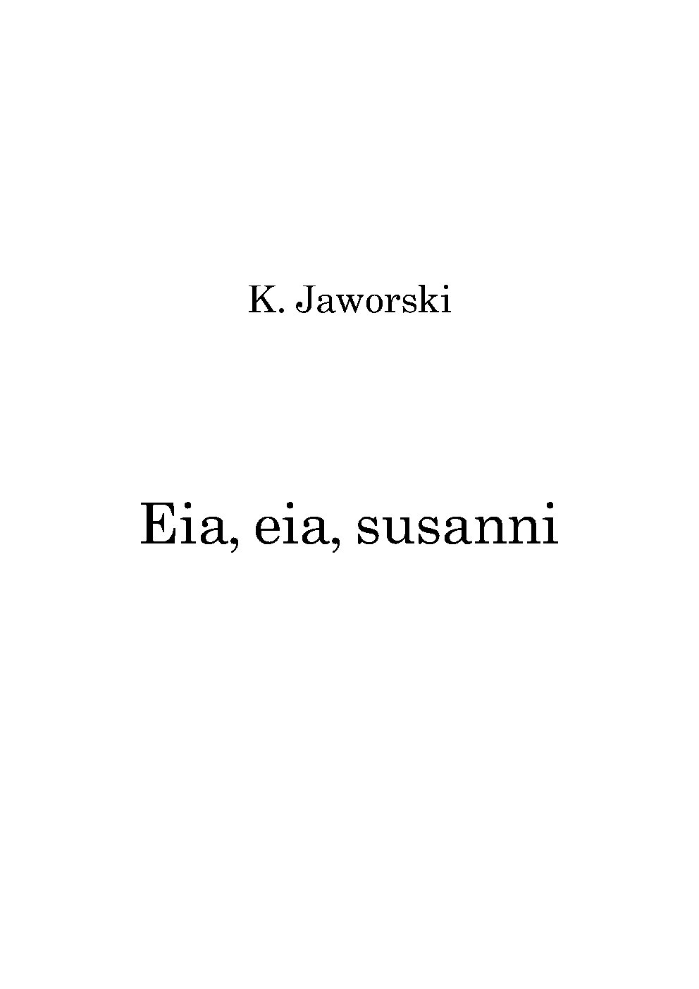 Eia, eia, susanni