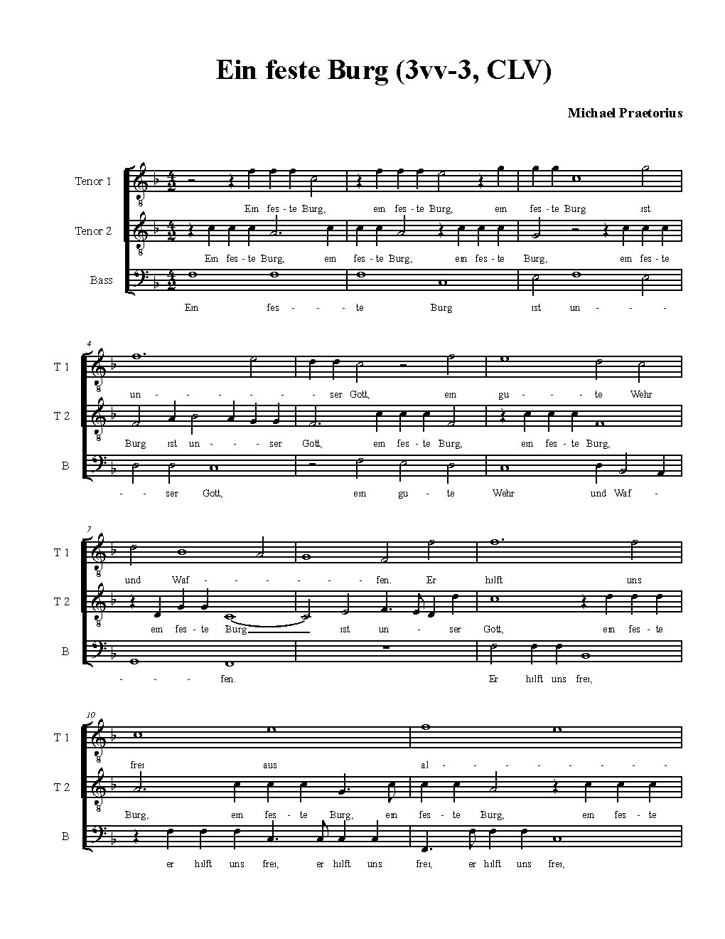 Ein feste Burg (3vv-3,CLV) - Choir Script PDF Thumbnail