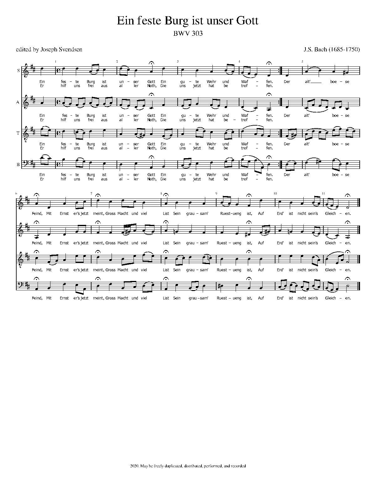 Ein feste Burg ist unser Gott - Choir Script PDF Thumbnail