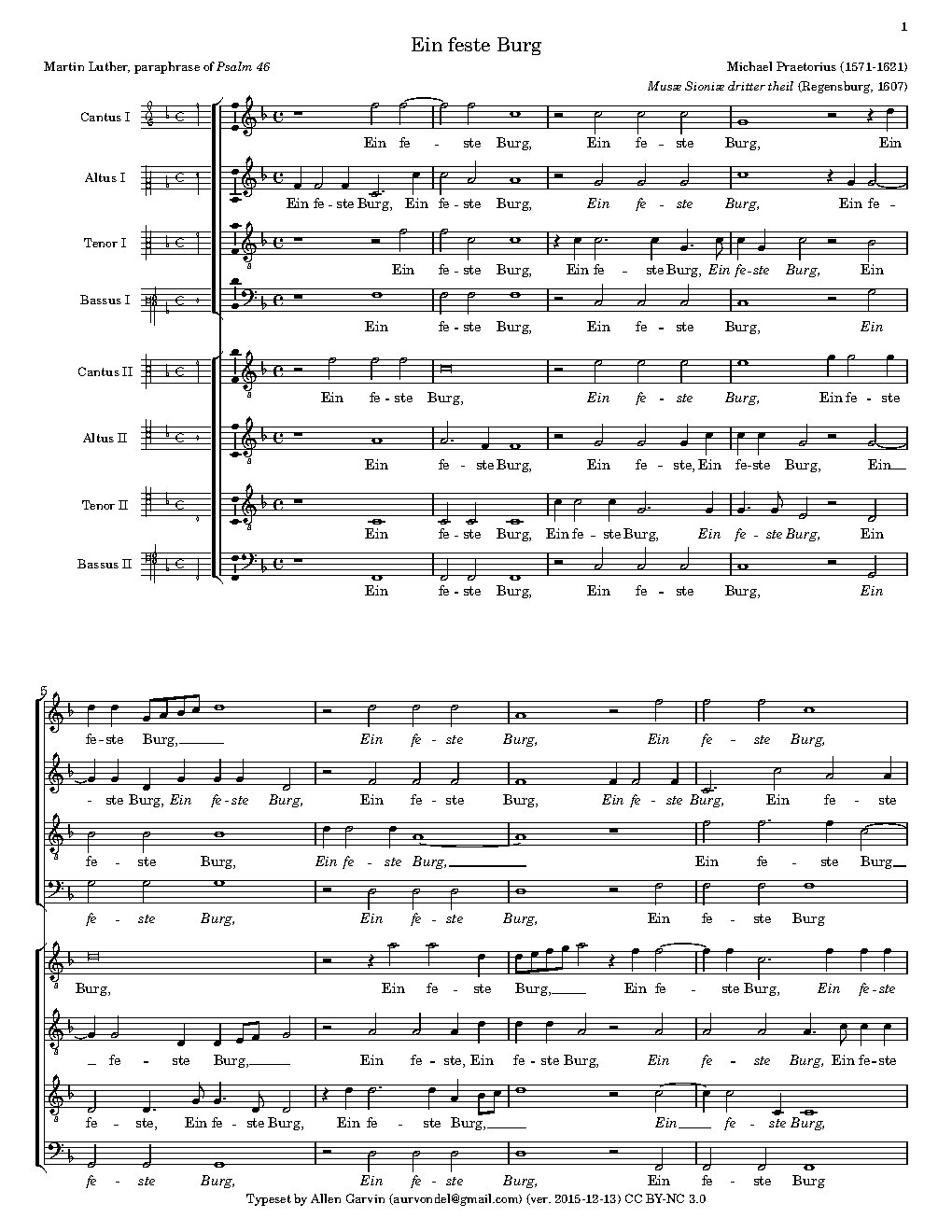 Ein feste Burg a 8 - Choir Script PDF Thumbnail