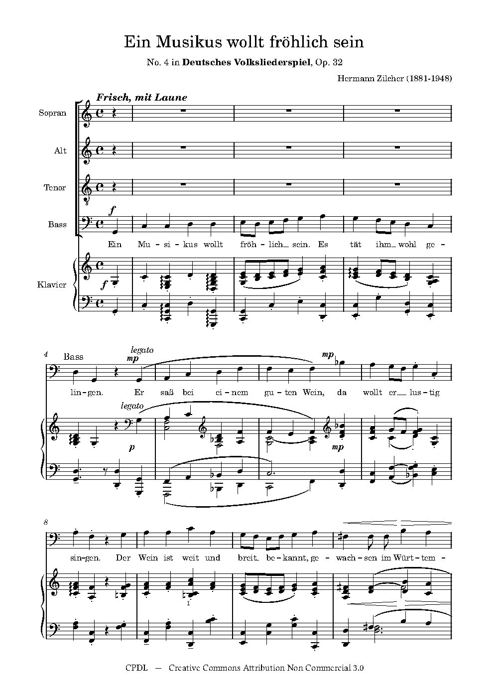 Ein Musikus wollt fröhlich sein