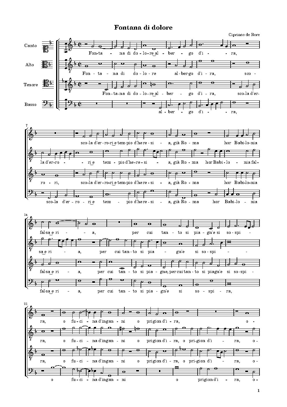 Fontana di dolore - Choir Script PDF Thumbnail