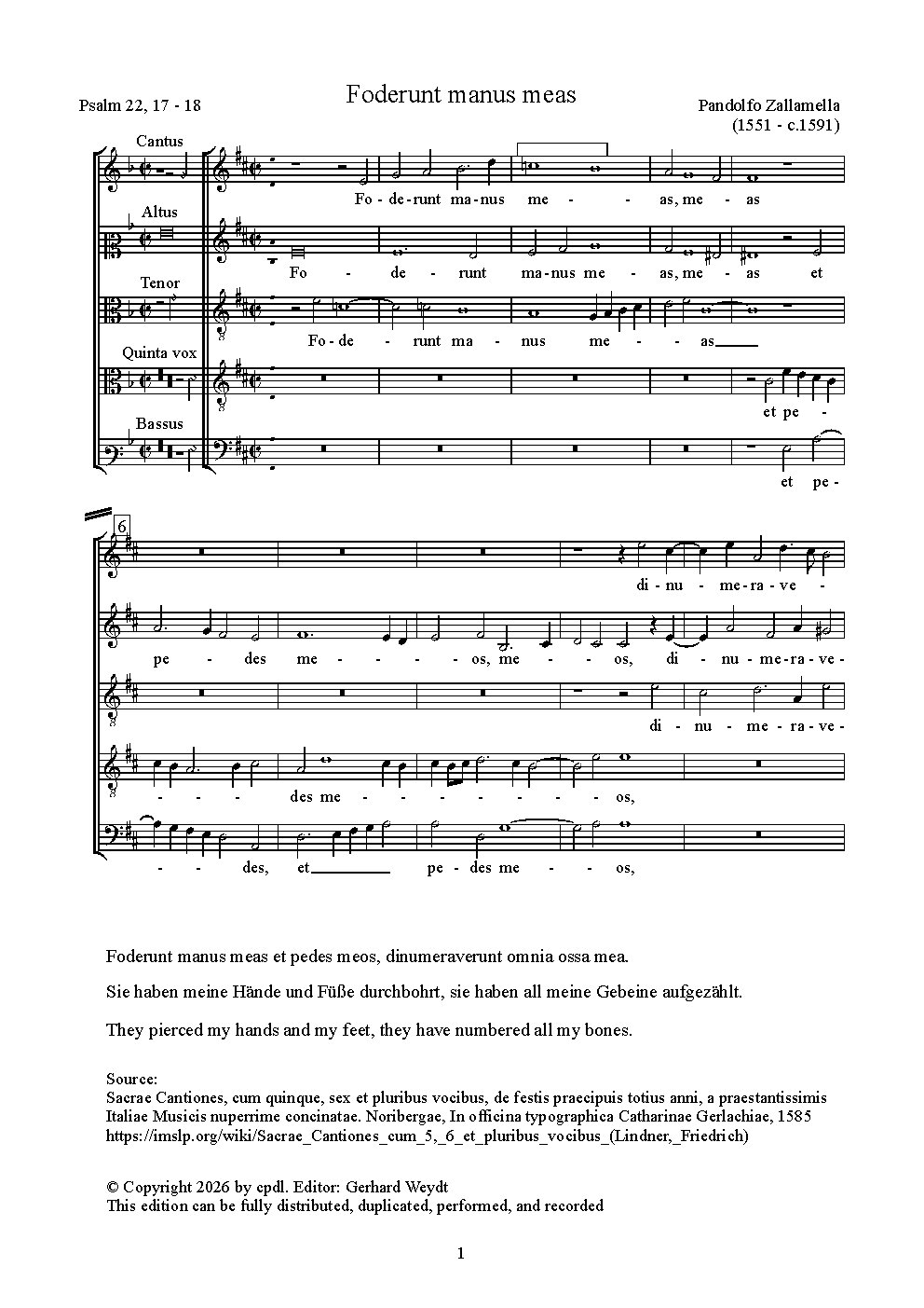 Foderunt manus meas - Choir Script PDF Thumbnail