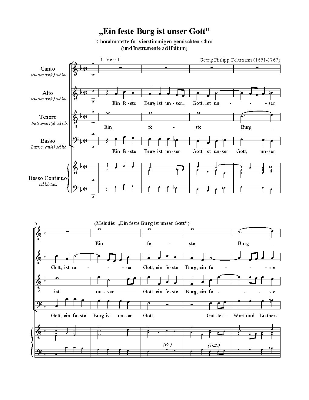 Ein feste Burg ist unser Gott - Choir Script PDF Thumbnail