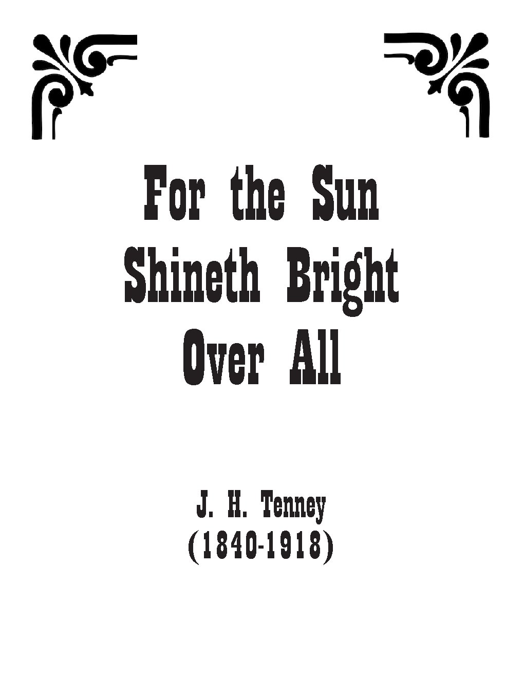 For the sun shineth bright over all - Choir Script PDF Thumbnail