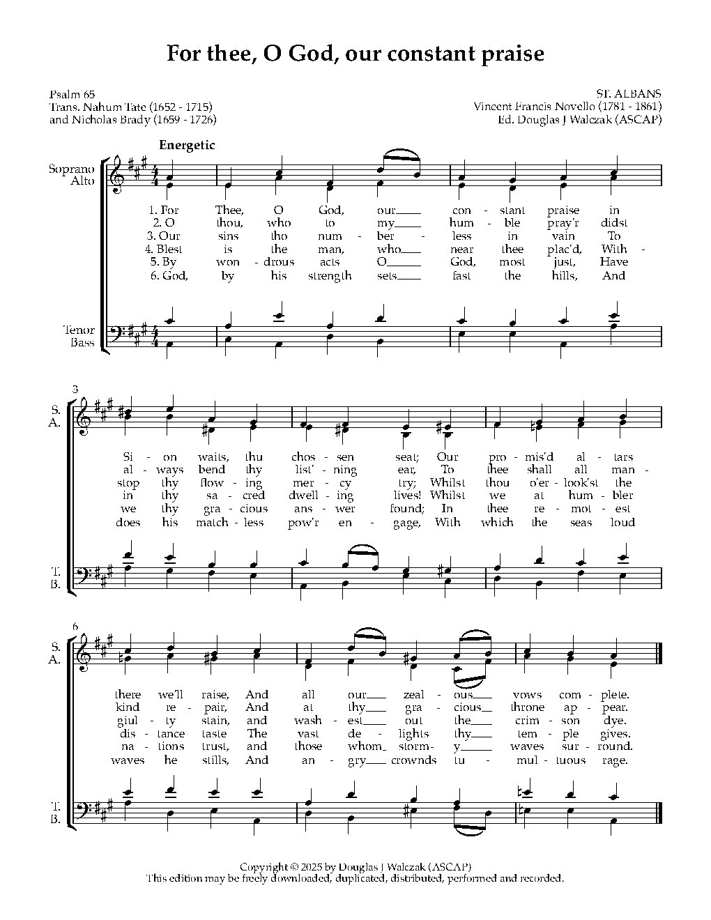 For thee O God our constant praise - Choir Script PDF Thumbnail