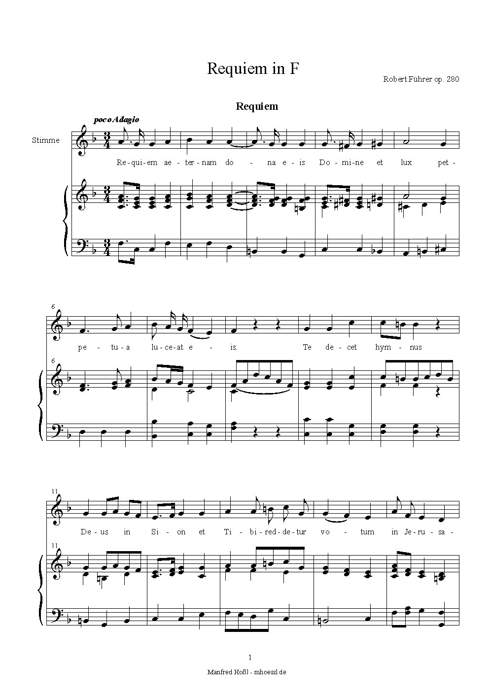 Einstimmige Requiem, Op. 290
