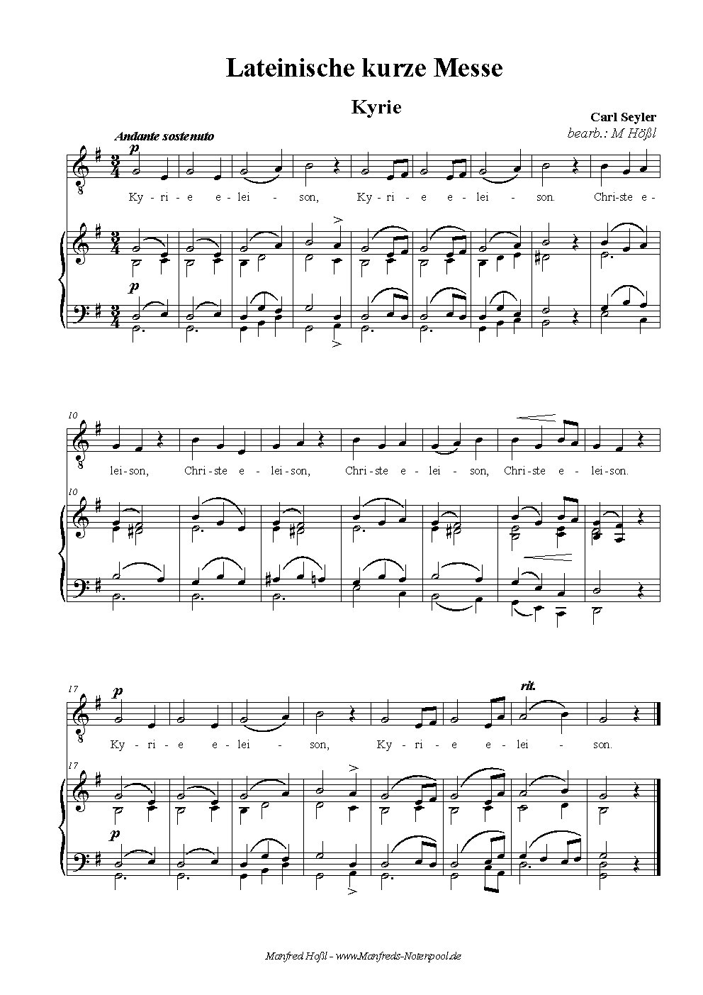 Einstimmige Messe in G - Choir Script PDF Thumbnail