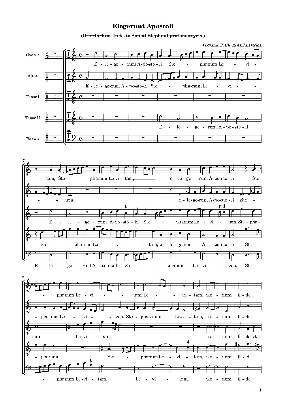 Elegerunt Apostoli - Choir Script PDF Thumbnail