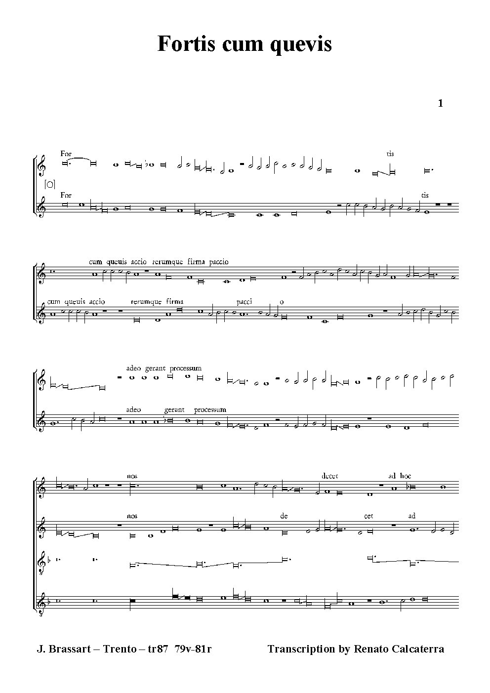 Fortis cum quevis - Choir Script PDF Thumbnail