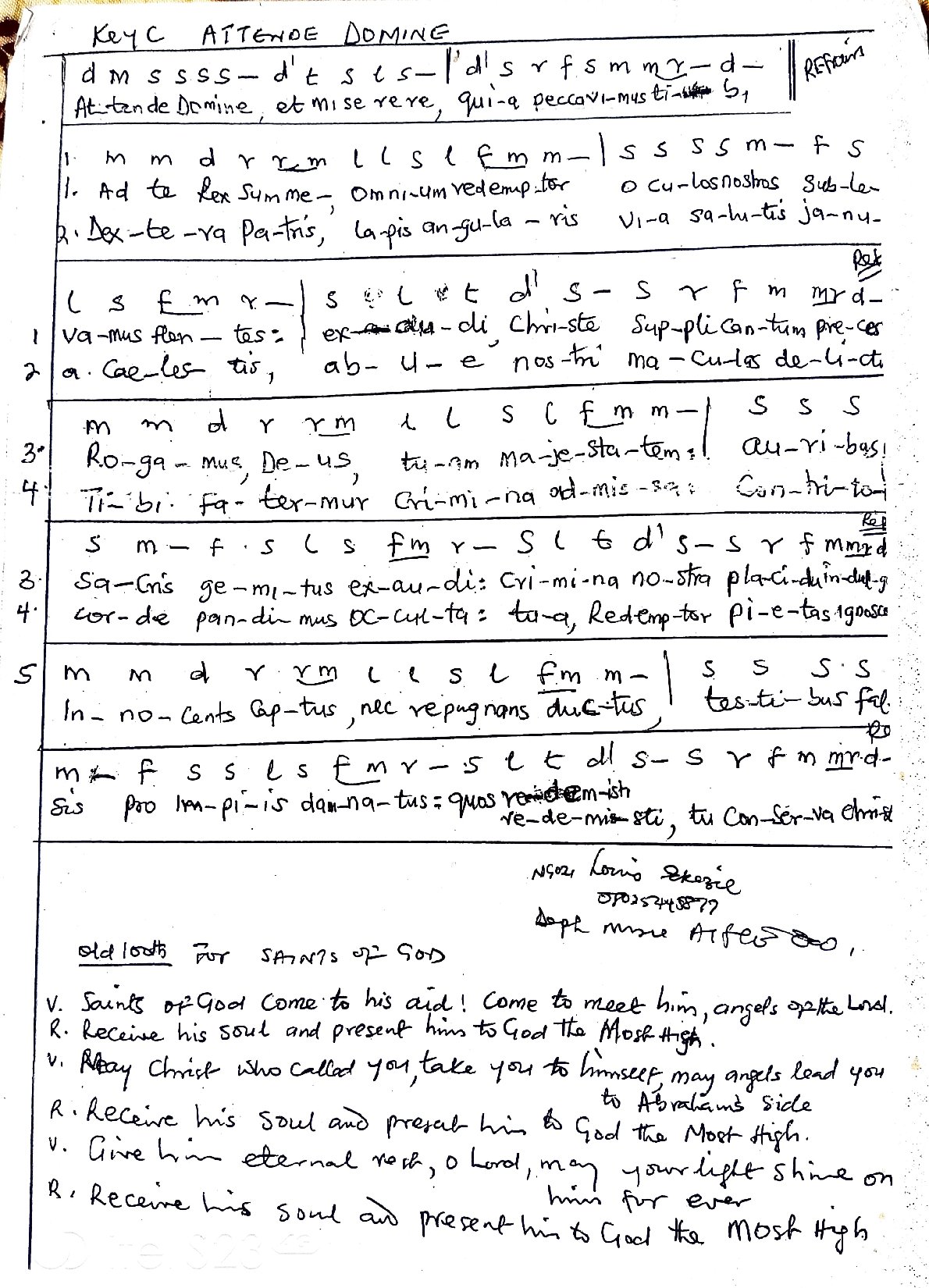 (Lent) Attende Domine (latin Plain Chant) For Entrance - Download Choir Script PDF