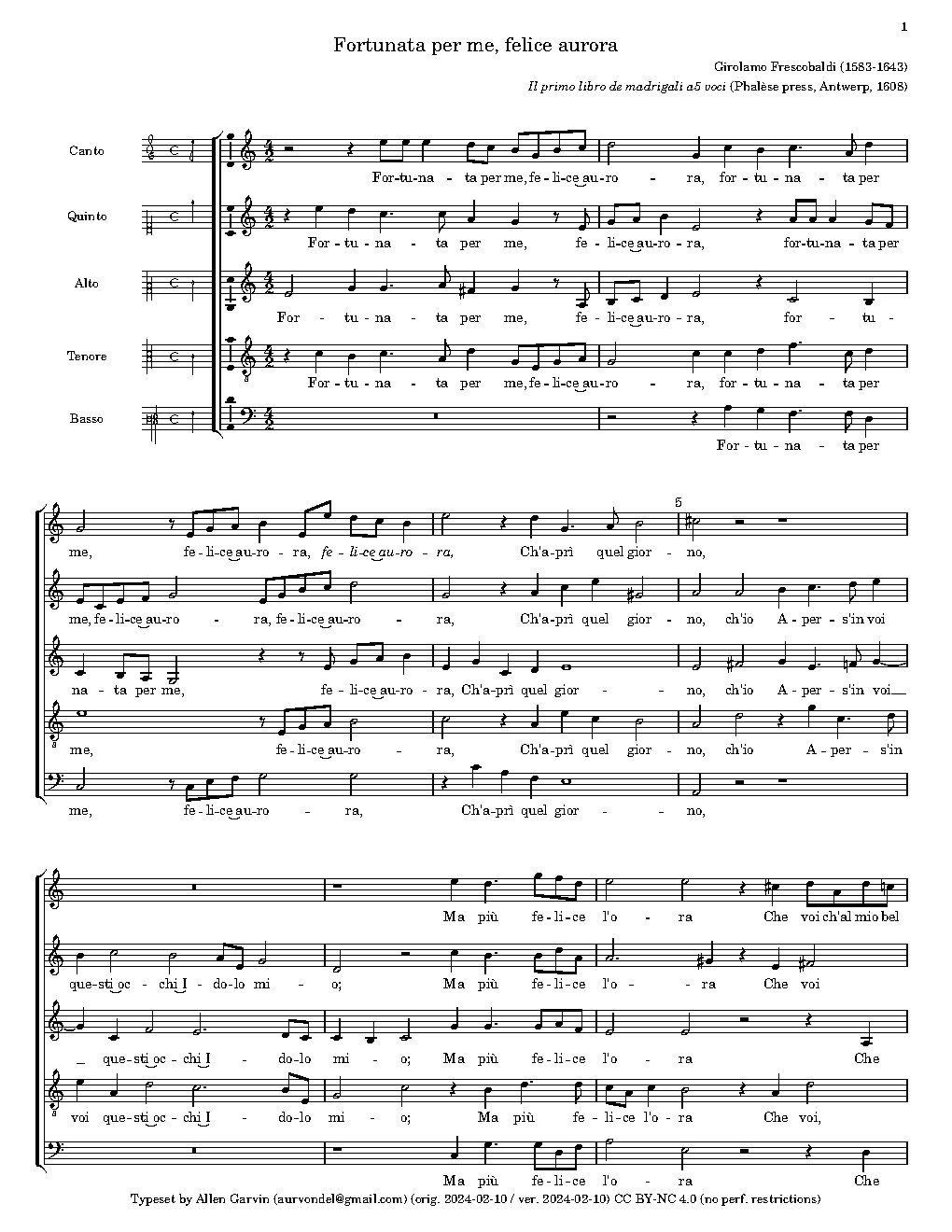Fortunata per me felice aurora