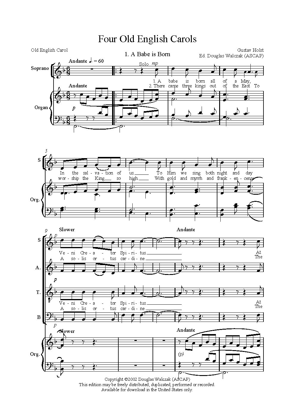 Four Old English Carols