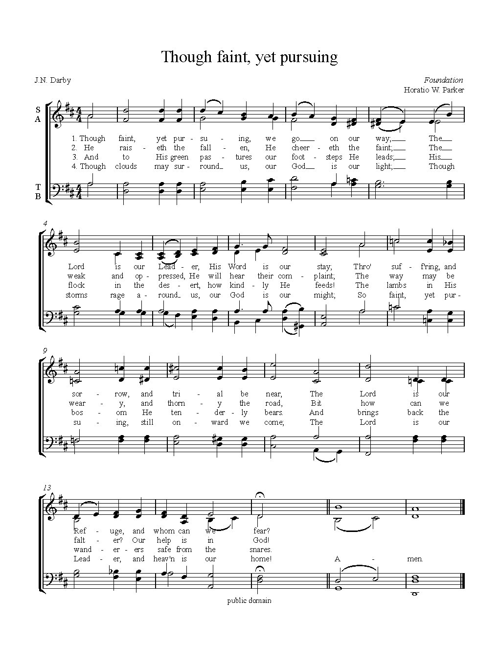 Though faint, yet pursuing - Choir Script PDF Thumbnail