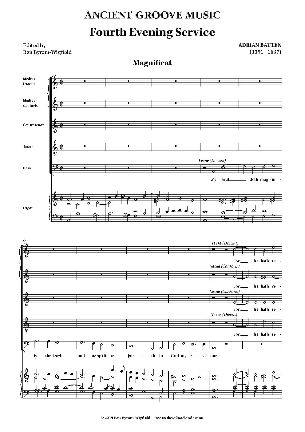 Magnificat and Nunc dimittis from the Fourth Service - Choir Script PDF Thumbnail