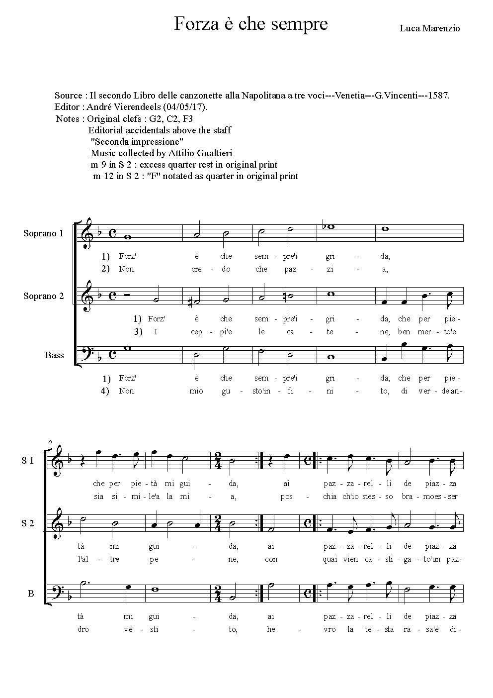 Forza è che sempre - Choir Script PDF Thumbnail