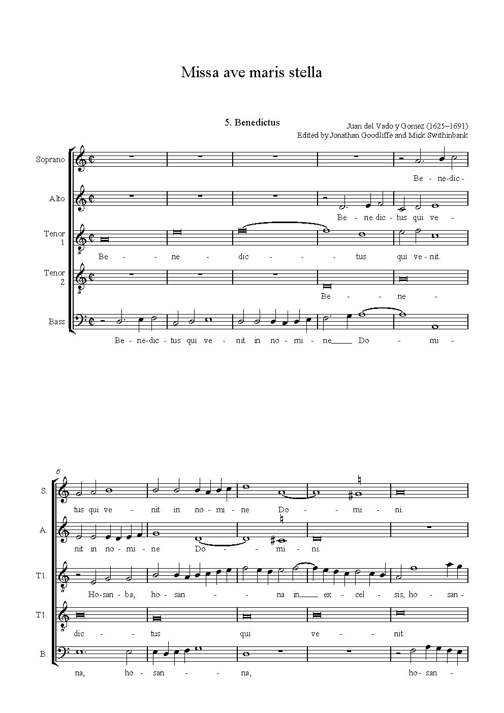 Four settings of the Benedictus
