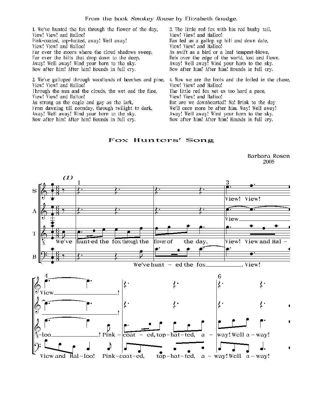 Fox Hunter's Song - Choir Script PDF Thumbnail