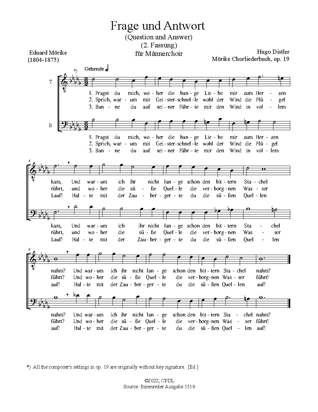 Frage und Antwort (2. Fassung) - Choir Script PDF Thumbnail