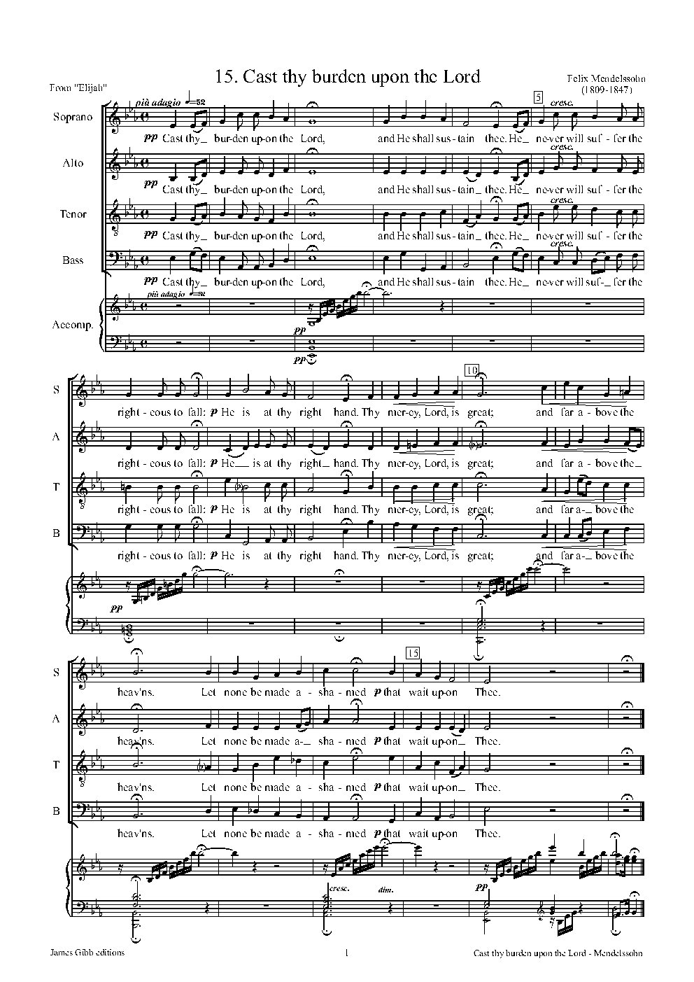 Elias 15 Cast thy burden / Wirf dein Anliegen