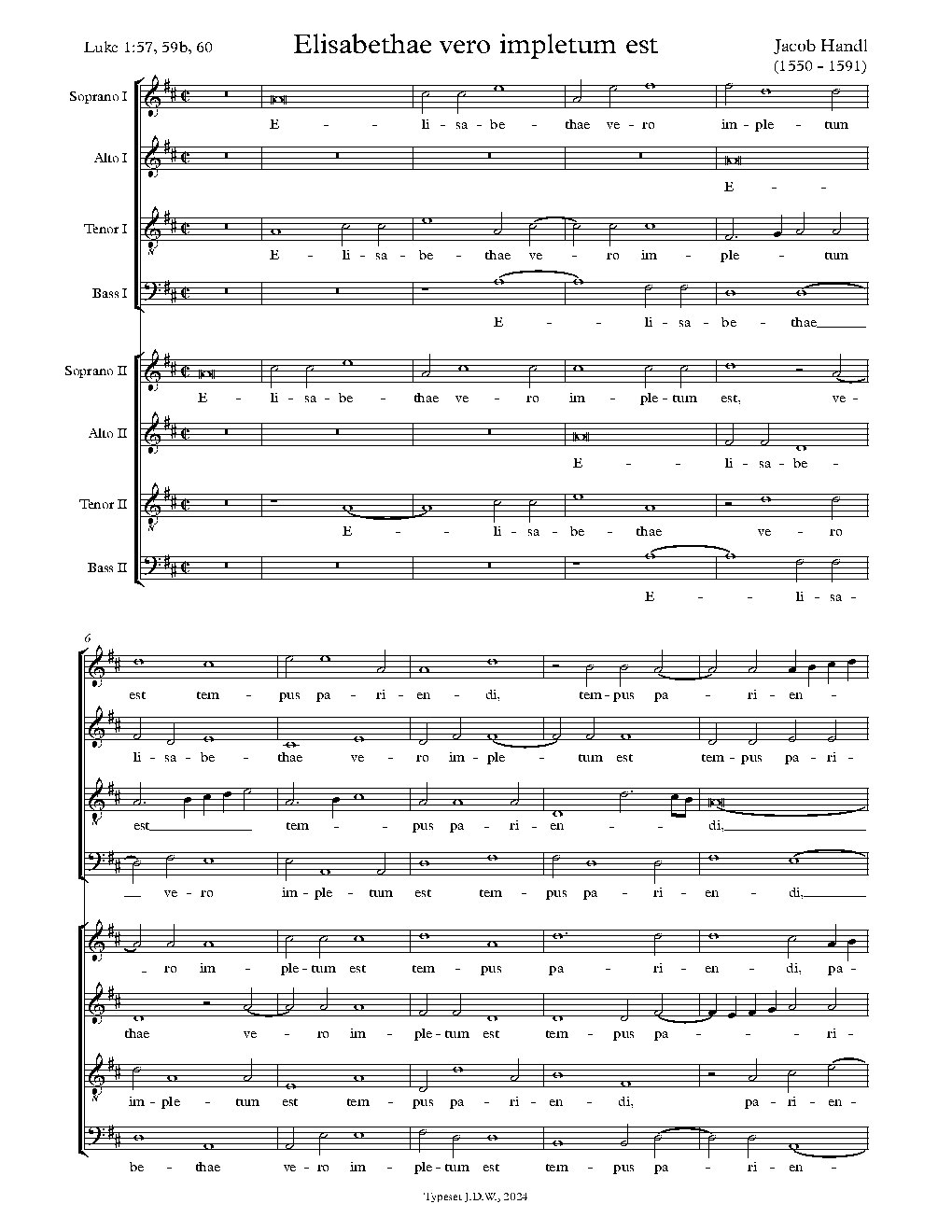 Elisabethae vero impletum est tempus (De S. Ioanne Baptista) - Choir Script PDF Thumbnail