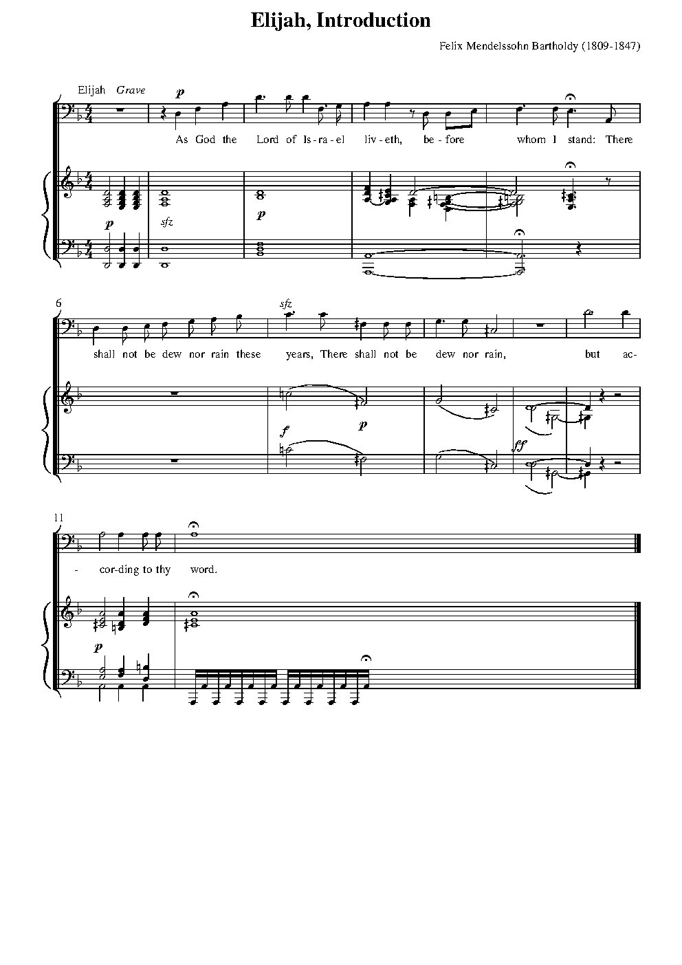 Elias (Elijah), Op. 70