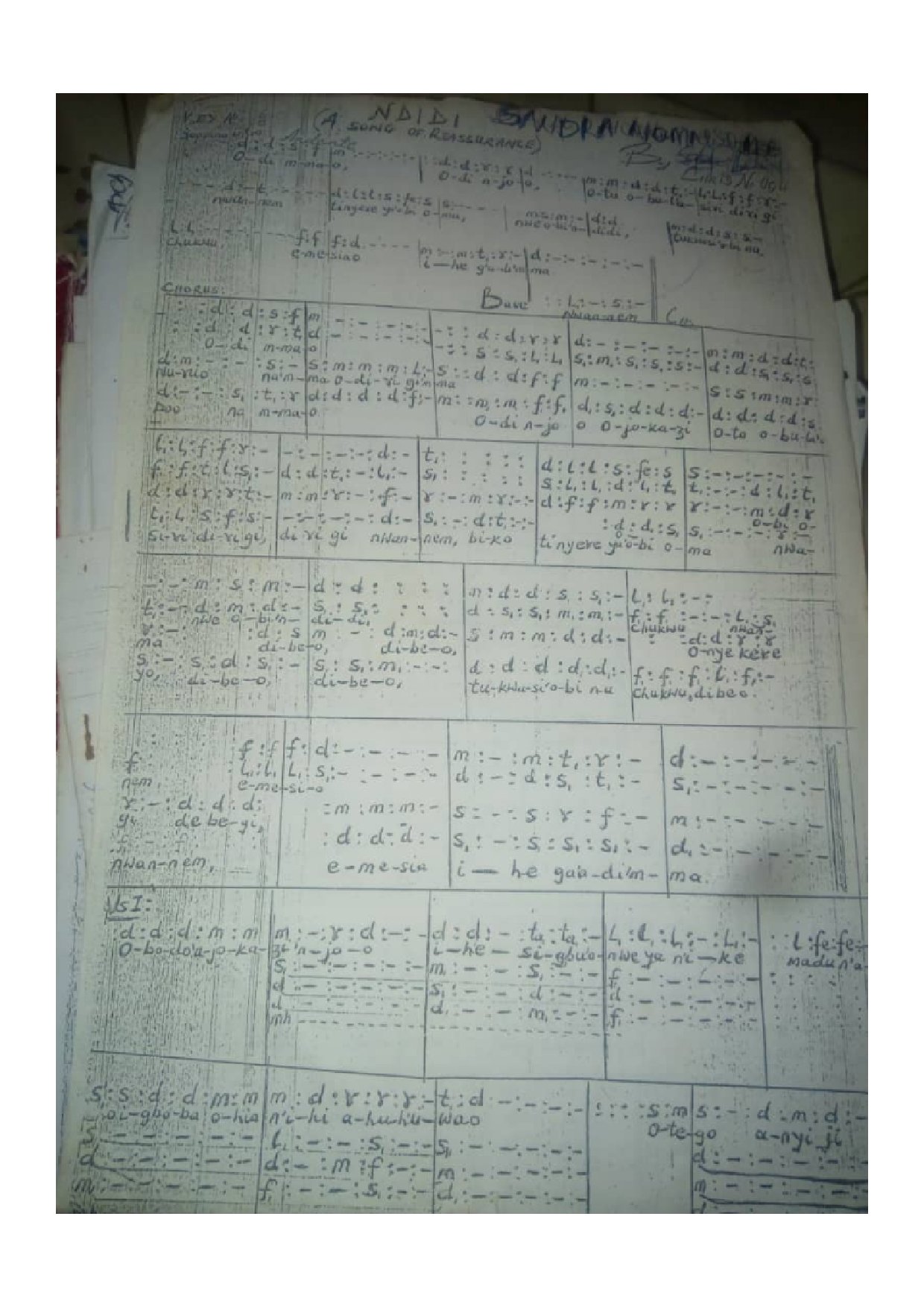 (Requiem) Ndidi By Chris Ogu - Download Choir Script PDF