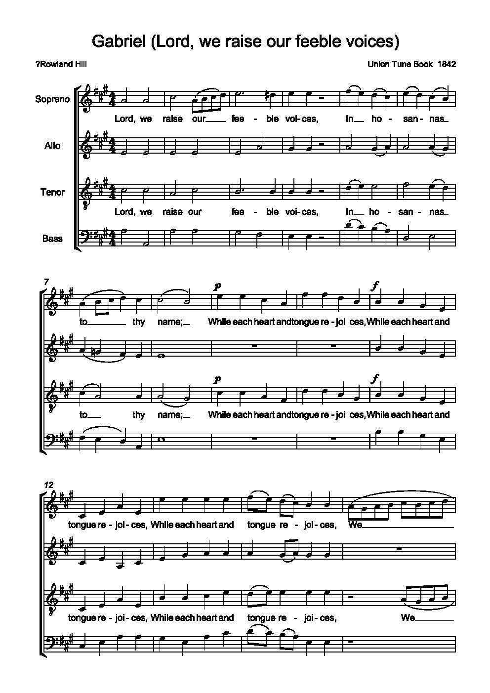 Gabriel (Lord we raise our feeble voices)