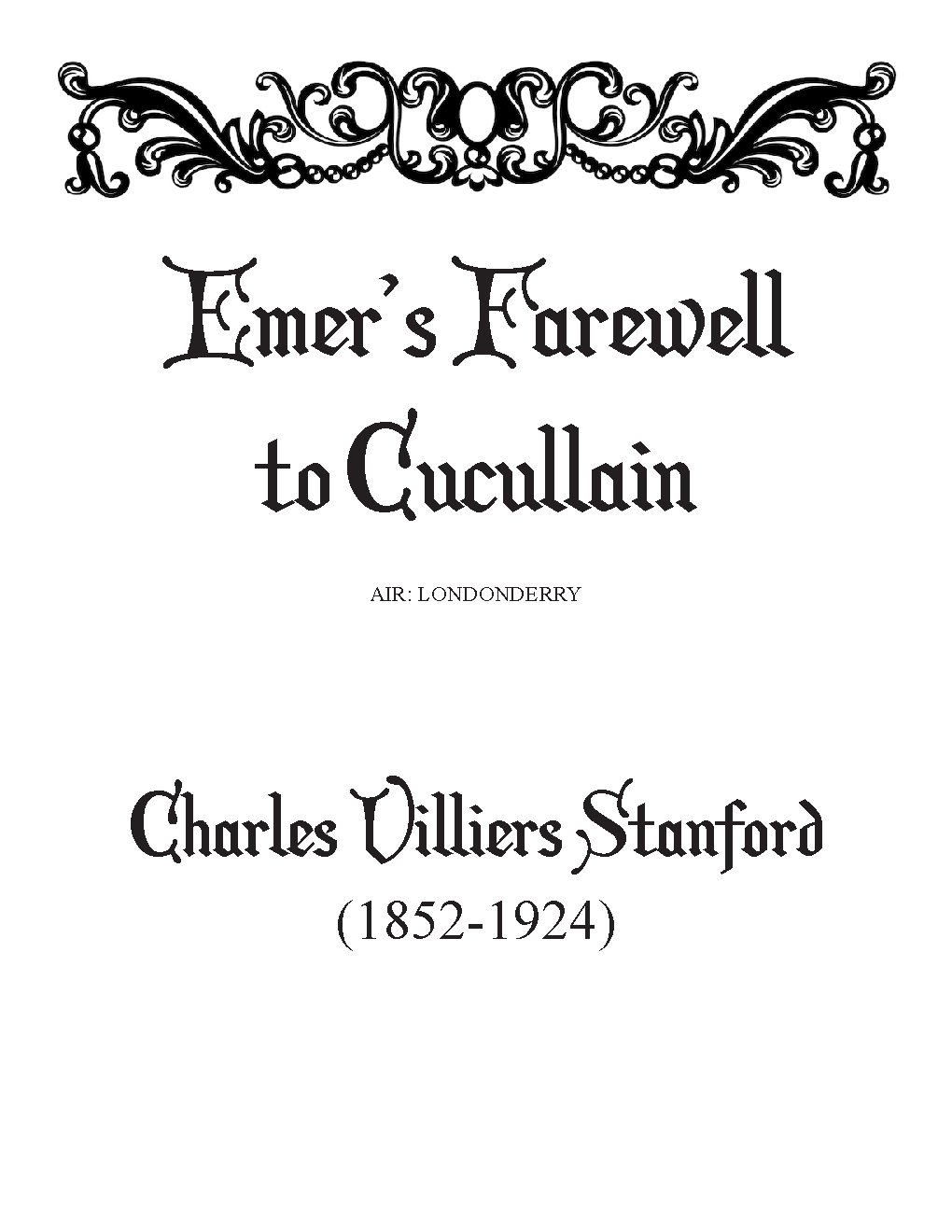 Emer’s Farewell to Cucullain