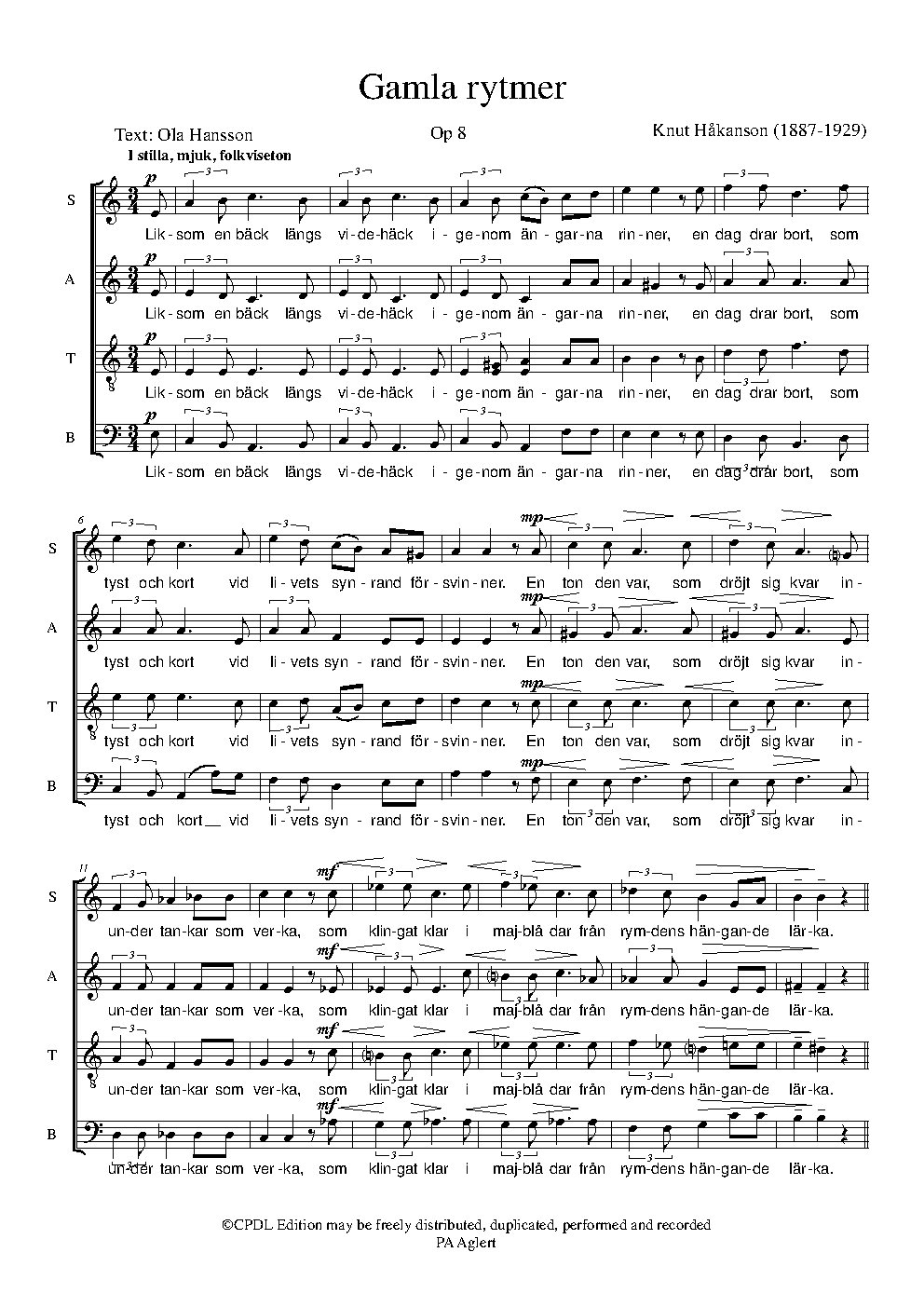 Gamla Rytmer - Choir Script PDF Thumbnail