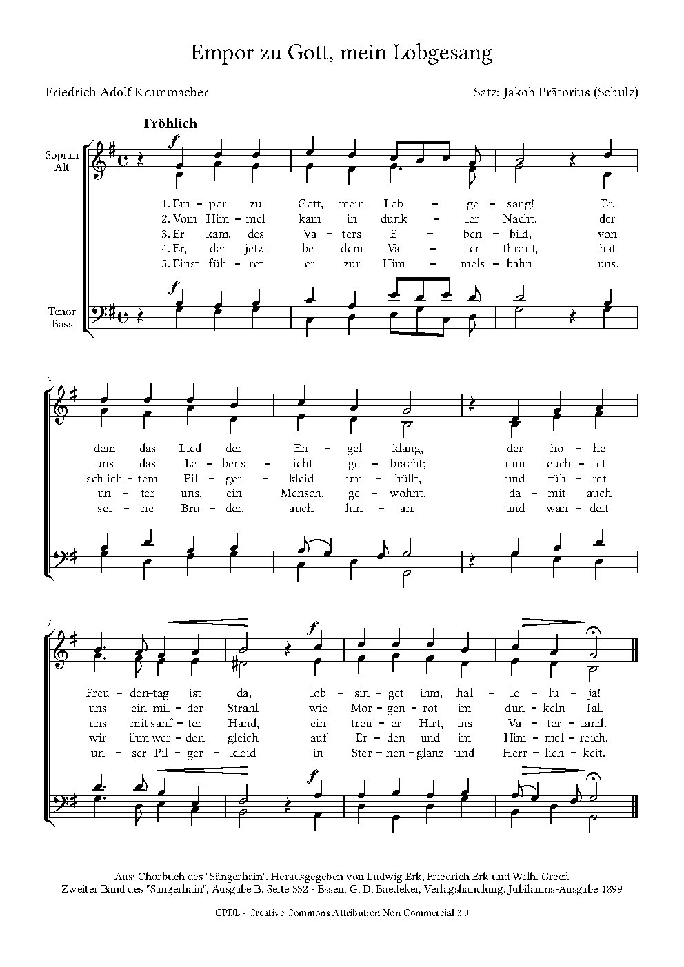 Empor zu Gott, mein Lobgesang - Choir Script PDF Thumbnail