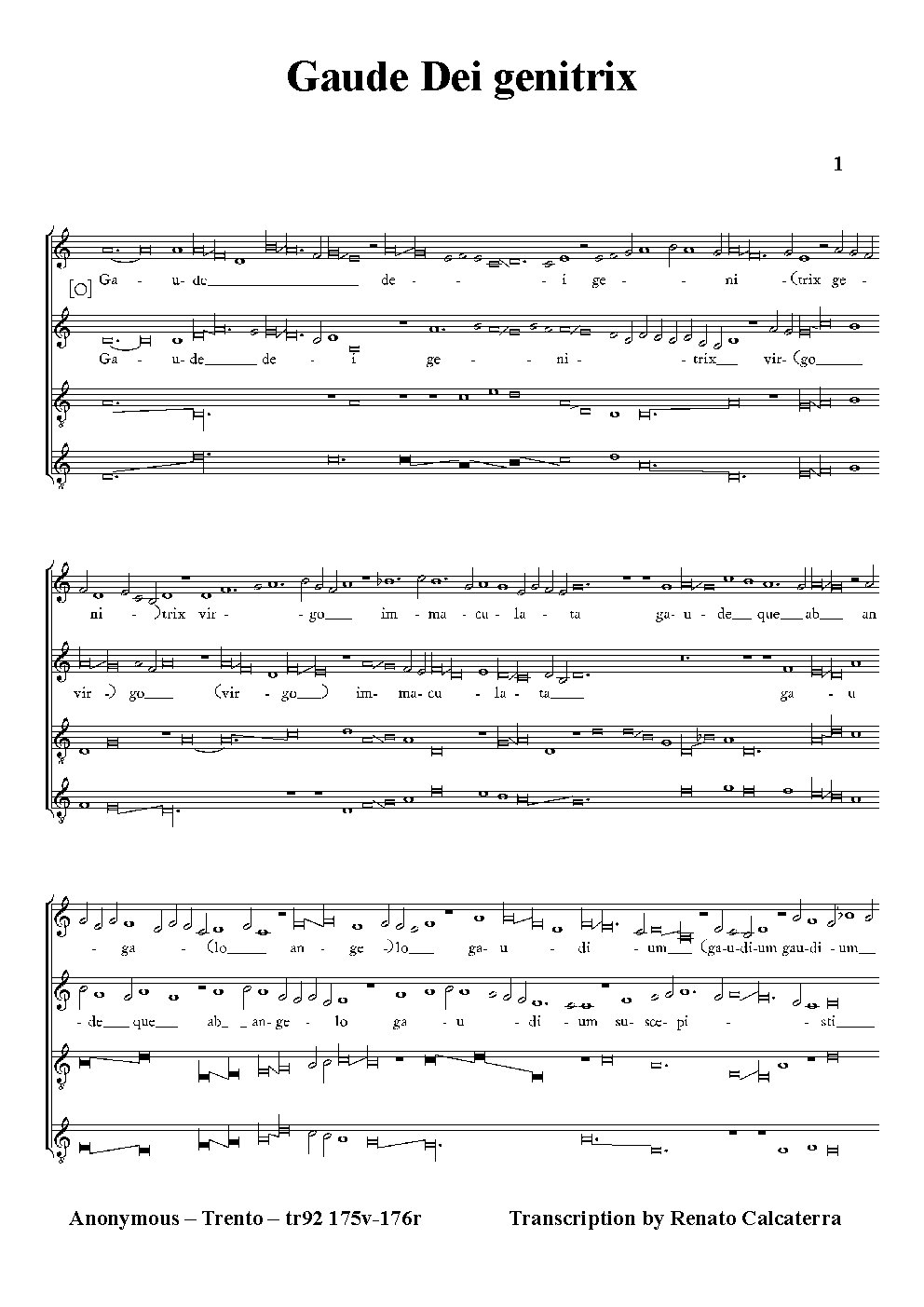 Gaude Dei genitrix